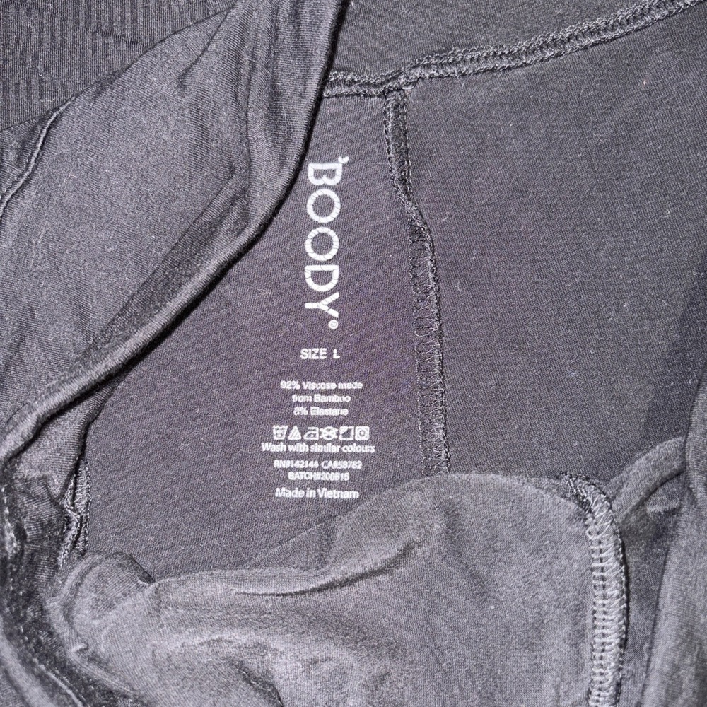 Boody Downtime Lounge Jogger Pants Women's Size Large Black Bamboo Pockets - Picture 2 of 7